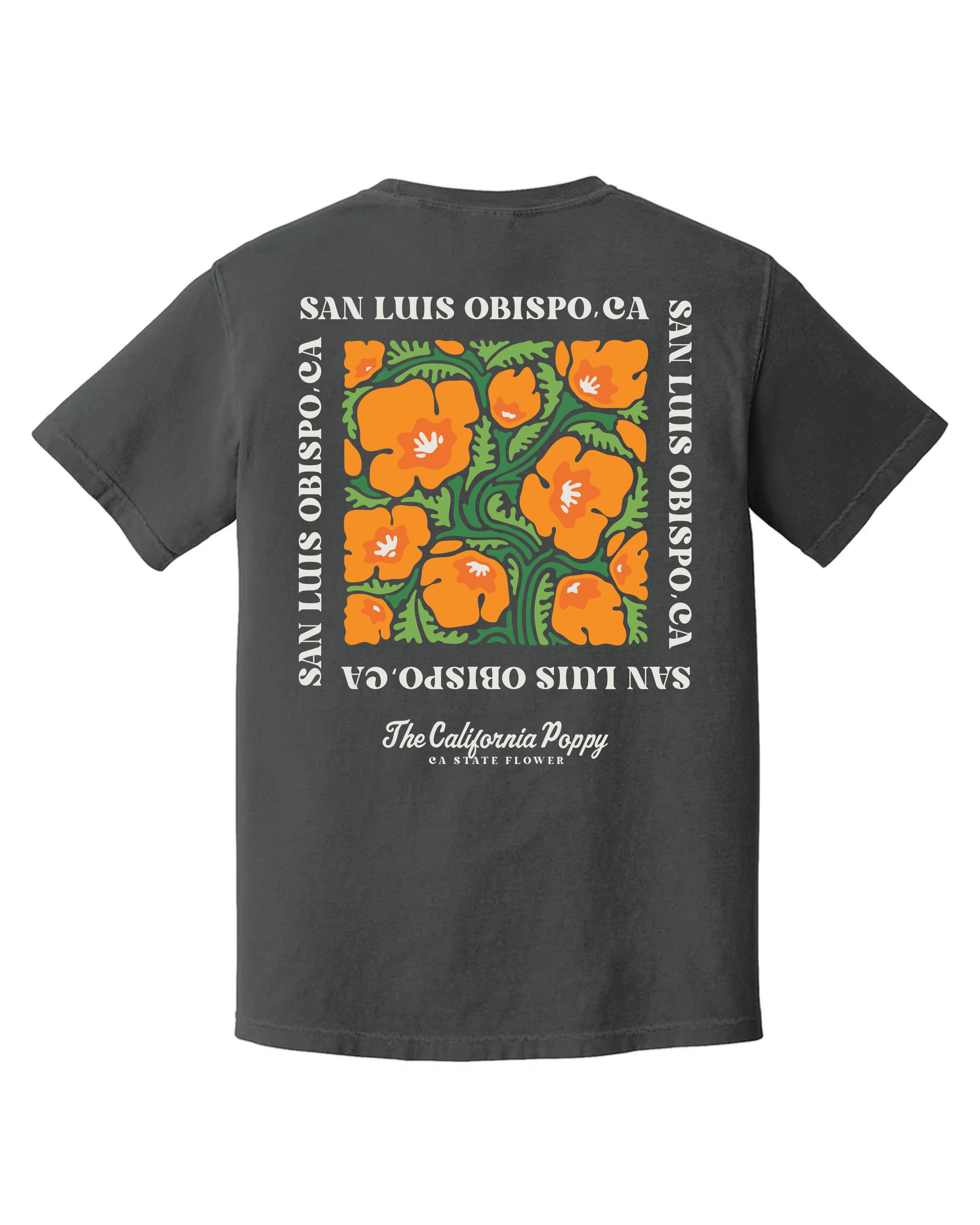 San Luis Obispo California Poppy Box Tee – California Native Apparel